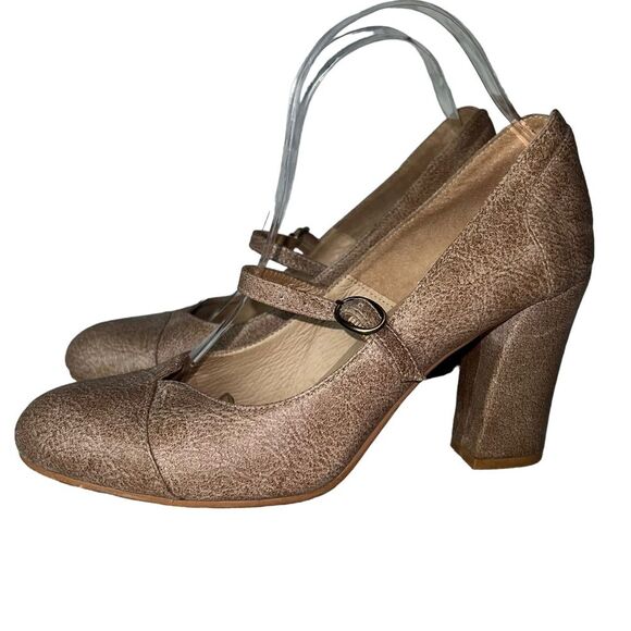 Diana Warner Mary Jane Pumps Tan Size 40 9 Heels - Picture 1 of 9